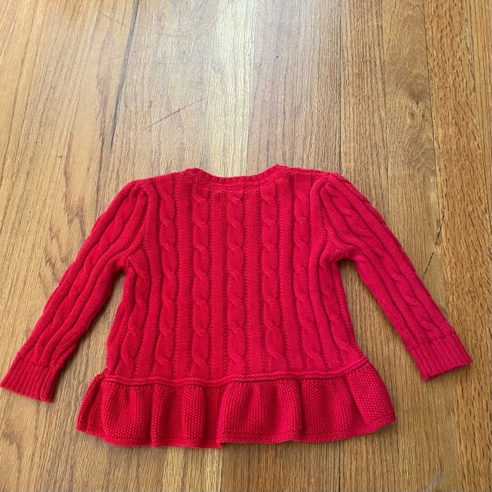 Ralph Lauren Vibrant Red Knit Peplum Sweater